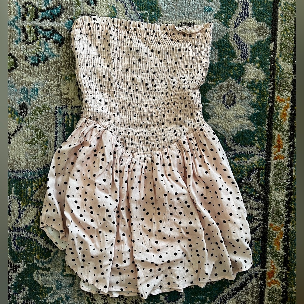 Pink polkadot romper